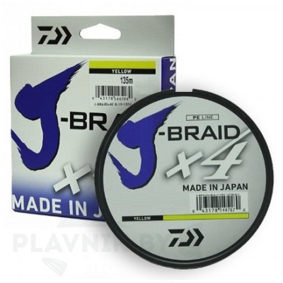 Daiwa J-Braid x4 жёлтый, 135 м
