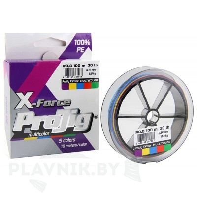 Плетёный шнур ProJig X-Force X-4 Multicolor 100 м