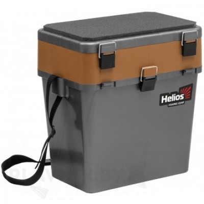 Ящик зимний Helios 19 л (серый/золотой) двухсекционный