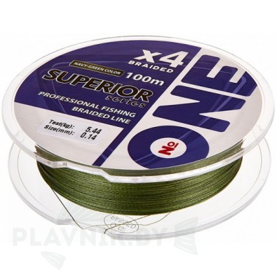 Плетёный шнур Number ONE Superior 4X-100 м, зеленый