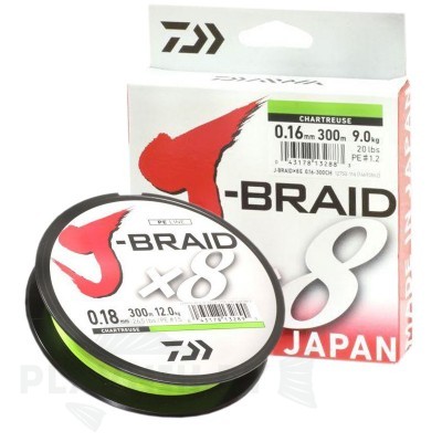  Daiwa J-Braid x8 флуор-жёлтая, 150 м