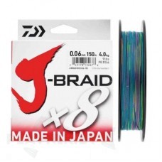 Плетёный шнур Daiwa J-Braid x8 мультиколор, 150 м